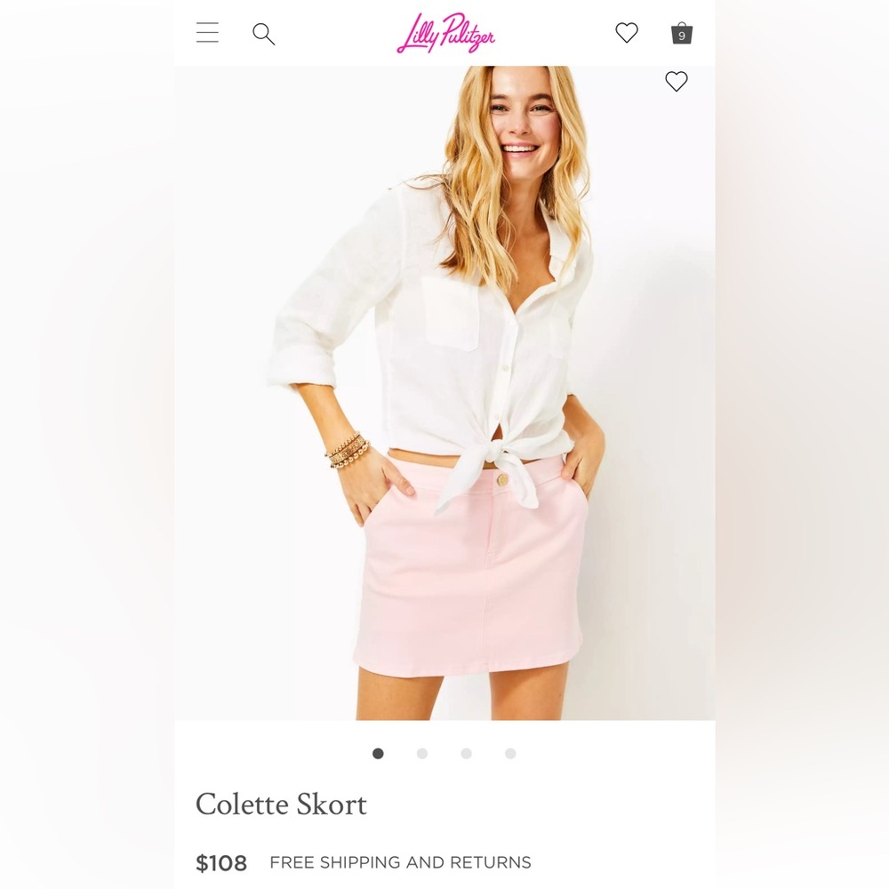 Lilly Pulitzer Denim Colette Skort misty pink